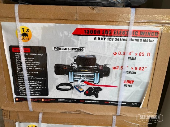 Unused 2026 ATSPower ATS-EW13000 13,000lb Electric Winch [YARD 1]