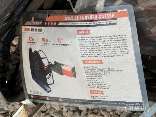 Unused 2026 LandHonor ABC-13-125A 42in Articulating Brush Cutter Skid Steer Attachment [YARD 1]