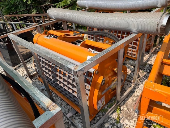 Unused 2026 LandHonor DCM-11-250G 66 Gal Double Discharge Concrete Mixer Skid Steer Attachment [YARD