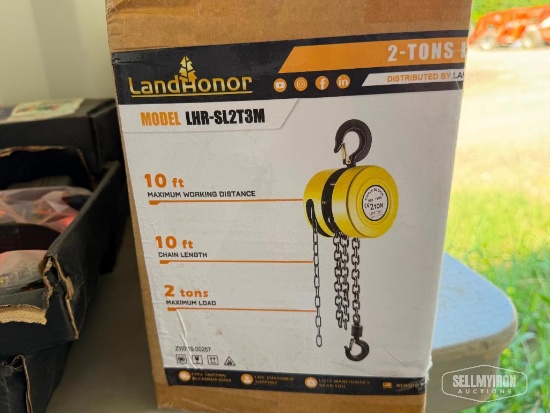 Unused 2026 LandHonor LHR-SL2T3M 2 Ton Hand Chain Hoist [YARD 1]