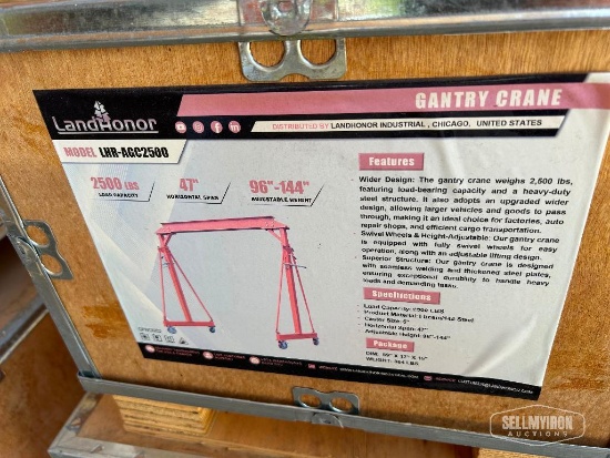 Unused 2026 LandHonor LHR-AGC2500 2,500lb Adjustable Gantry Crane [YARD 1]
