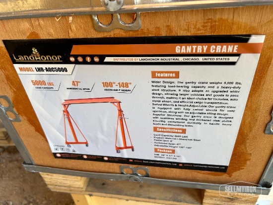 Unused 2026 LandHonor LHR-AGC5000 5,000lb Adjustable Gantry Crane [YARD 1]