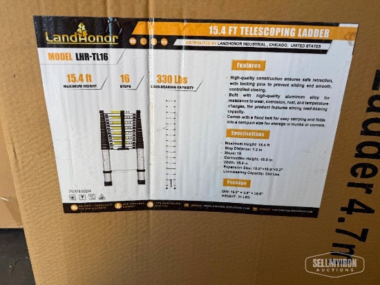 Unused 2026 LandHonor LHR-TL16 15.4ft Telescoping Ladder [YARD 1]