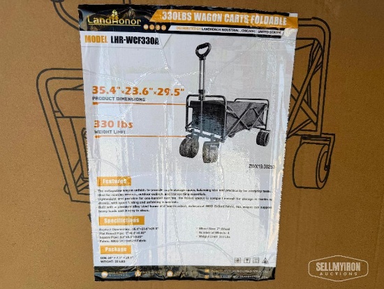 Unused 2026 LandHonor LHR-WCF330A 330lb Foldable Wagon Cart [YARD 1]