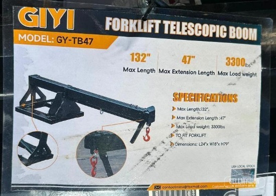 Unused 2026 GIYI GY-TB47 Telescopic Boom Forklift Attachment [YARD 1]