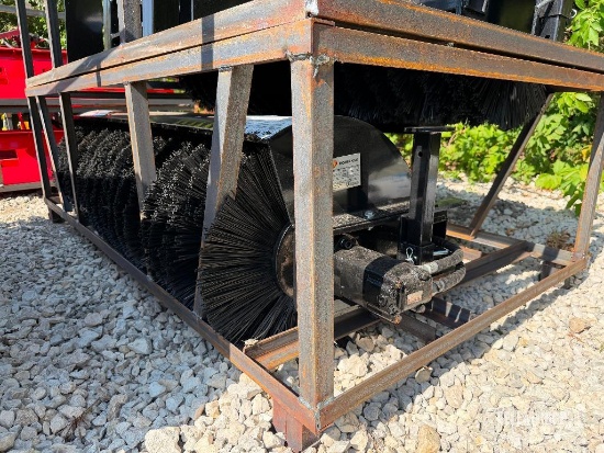 Unused 2026 Mower King SSAB72 74in Angle Broom Skid Steer Attachment [YARD 1]