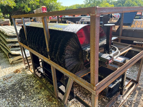 Unused 2026 Mower King SSAB72 74in Angle Broom Skid Steer Attachment [YARD 1]