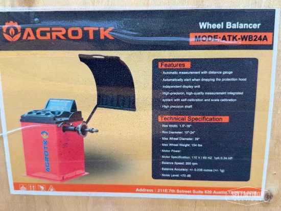 Unused 2026 AGT ATK-WB24A Wheel Balancer [YARD 1]