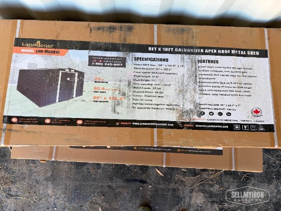 Unused 2026 Landhonor LHR-MS0810 8ft x 10ft Galvanized Apex Roof Metal Shed [YARD 1]