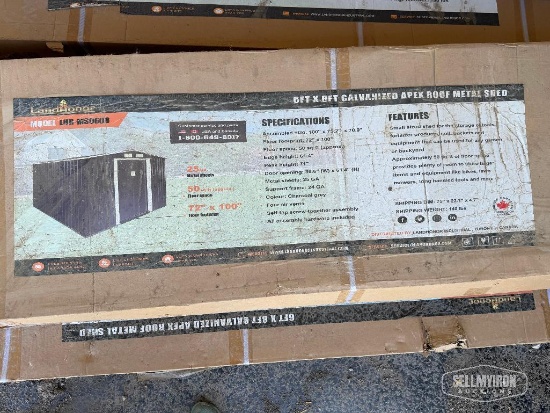 Unused 2026 Landhonor LHR-MS0608 6ft x 8ft Galvanized Apex Roof Metal Shed [YARD 1]