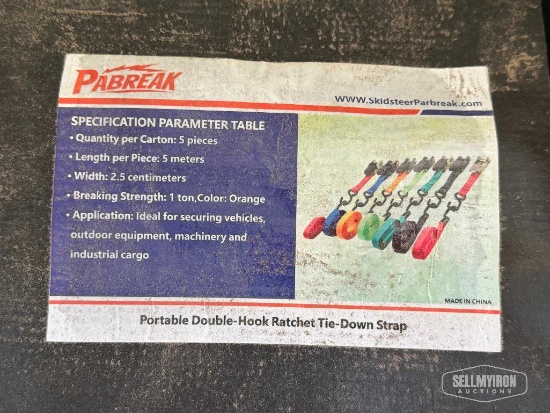 (25) Unused Pabreak Ratchet Straps with Hooks [YARD 1]