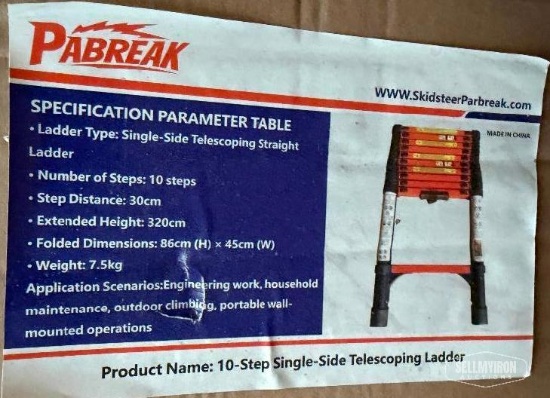 (4) Unused Pabreak 3.2M Single Telescopic Ladders [YARD 1]