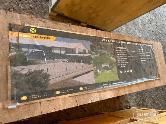 Unused 2026 ATSPOWER ATS-CP1119 All-Steel Carport [YARD 1]