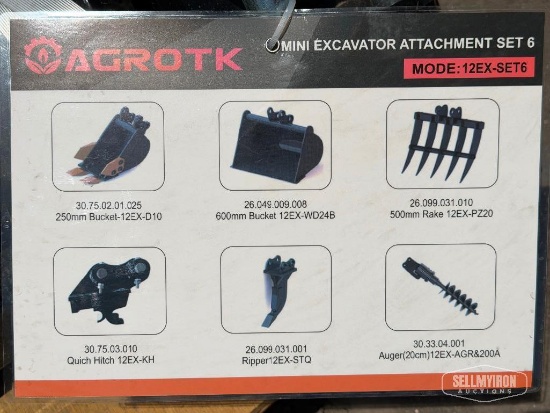 Unused 2026 AGT 12EX-SET6 6-Piece Mini Excavator Attachment Set [YARD 1]