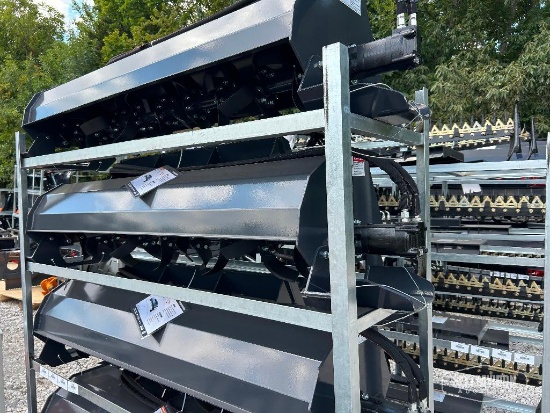 Unused 2026 Wolverine TL-12-72W 72in Hydraulic Rotary Tiller Skid Steer Attachment [YARD 1]