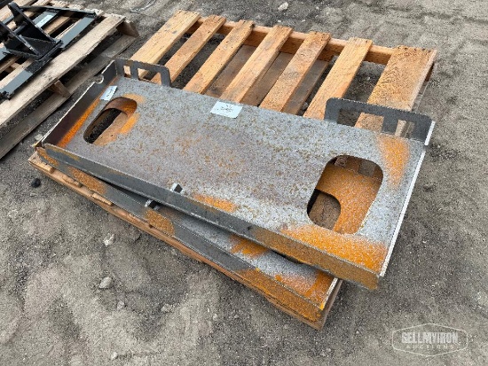 (2) Unused 2026 GIYI GY-S10 Mounting Plate Skid Steer Attachments [YARD 1]