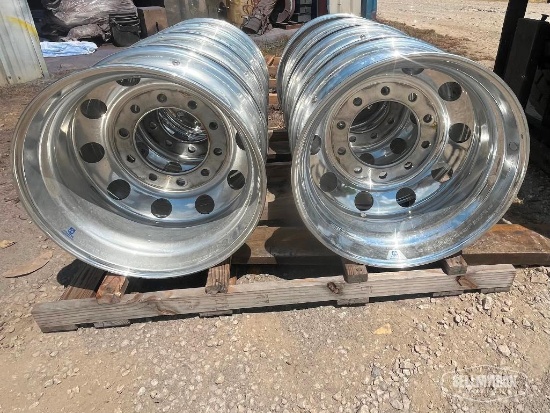 (8) 22.5 Alcoa Aluminum Truck / Trailer Rims [YARD 3]