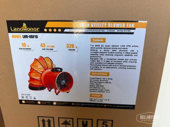 Unused 2026 LandHonor LHR-UBF10 10in Utility Blower Fan [YARD 1]