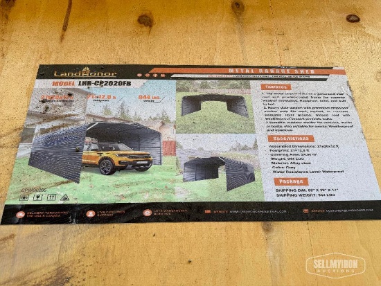 Unused 2026 LandHonor LHR-CP2020FB 21ft x 20ft x 12ft Metal Carport [YARD 1]