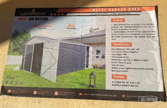 Unused 2026 LandHonor LHR-MS1119B 11ft x 19ft Metal Garage Shed [YARD 1]