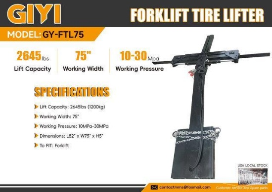Unused 2026 GIYI GY-FTL75 Forklift Tire Lifter [YARD 1]