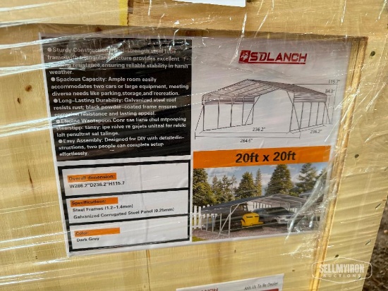 Unused 2026 SDLC2020 20 ft x 20 ft Galvanized Steel Carport [YARD 1]