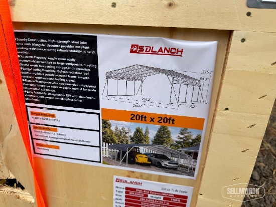 Unused 2026 SDLC2020 20 ft x 20 ft Galvanized Steel Carport [YARD 1]