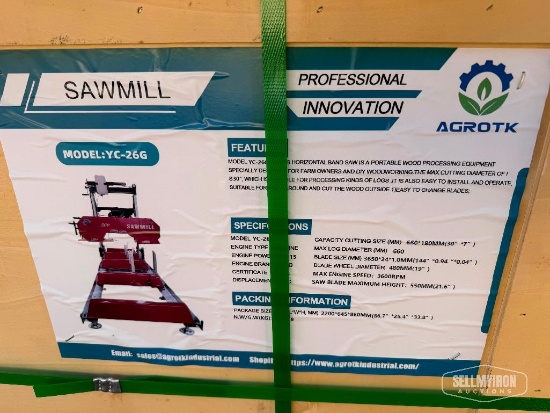 Unused 2026 AGT YC-26G 30 in Portable Sawmill [YARD 1]