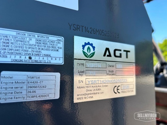 Unused 2026 AGT YSRT14 Mini Skid Steer Loader [YARD 1]