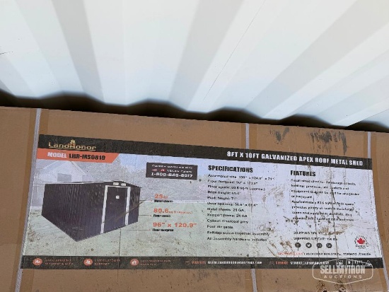 Unused 2026 2026 LandHonor LHR-MS0810 8ft x 10ft Galvanized Apex Roof Metal Shed [YARD 1]