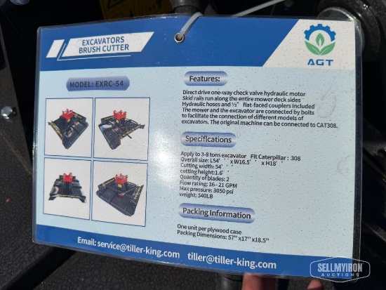 Unused 2026 AGT EXRC54 Rotary Cutter Excavator Attachment [YARD 1]