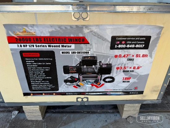 Unused 2026 LandHonor LHR-EW20000 20,000lb 12V Electric Winch [YARD 1]