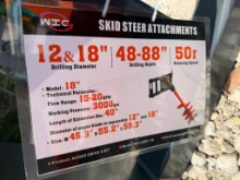 Unused 2026 WIG XN-LXZ01-18 Auger Drive and Bit Skid Steer Attachment [YARD 1]