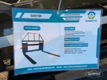Unused 2026 Mower King SAII100 48in Pallet Fork Skid Steer Attachment [YARD 1]