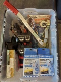 Box of misc: tie downs, nets, battery chargers, etc.