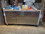 Rolling workbench with contents inside