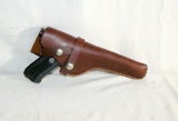 Ruger Mark II 22 Caliber Hand Gun with Leather Holster. S/N 18-22755
