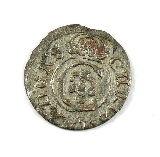 Sweden Livonia 1647 Queen Christina RIGA Solidus Medieval silver coin