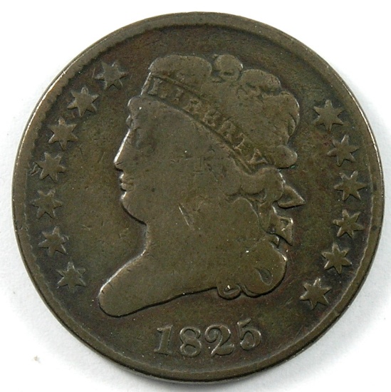 1825 U.S. Classic Head Half Cent. Low Mintage