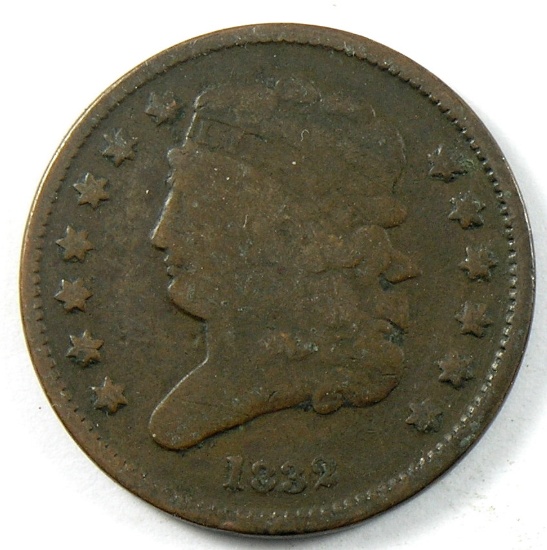 1832 U.S. Classic Head Half Cent. Low Mintage
