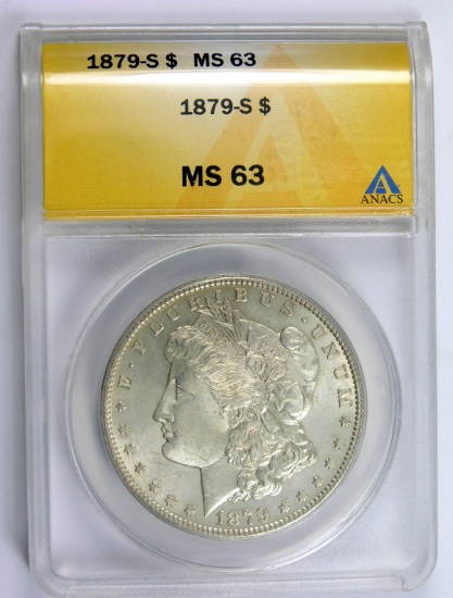 1879-S Morgan Silver Dollar Certified ANACS MS63