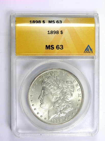 1898 Morgan Silver Dollar Certified ANACS MS63