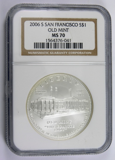 2006-S San Francisco Silver Dol. O/M Cert. MS70