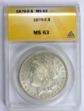 1879-S Morgan Silver Dollar Certified ANACS MS63