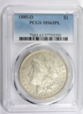 1885-O Morgan Silver Dollar Certified PCGS MS63PL