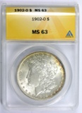 1902-O Morgan Silver Dollar Certified ANACS MS63