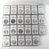 (23) 1986-2008 American Eagle Silver Dollar Matched All NGC Certified MS69