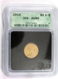 1914  $2½ GOLD INDIAN Certified ICG AU50