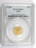 2003  $5 U.S. 1/10 Oz. GOLD Eagle Certified PCGS MS69
