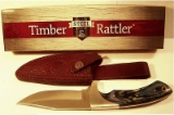 Timber Rattler “Blue Wood Handle, with Sheath, 4 ¾” Blade